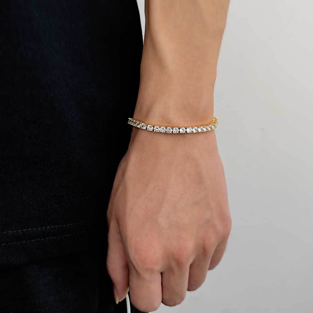 Wholesale Trendy Tennis Chain Zirconia Bracelet Hip Hop Copper Plated Men's Bracelet Jewelry Fashion Accessories